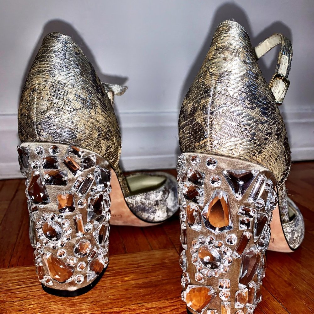 Bettye Muller Silver Crystal Shoes 8M